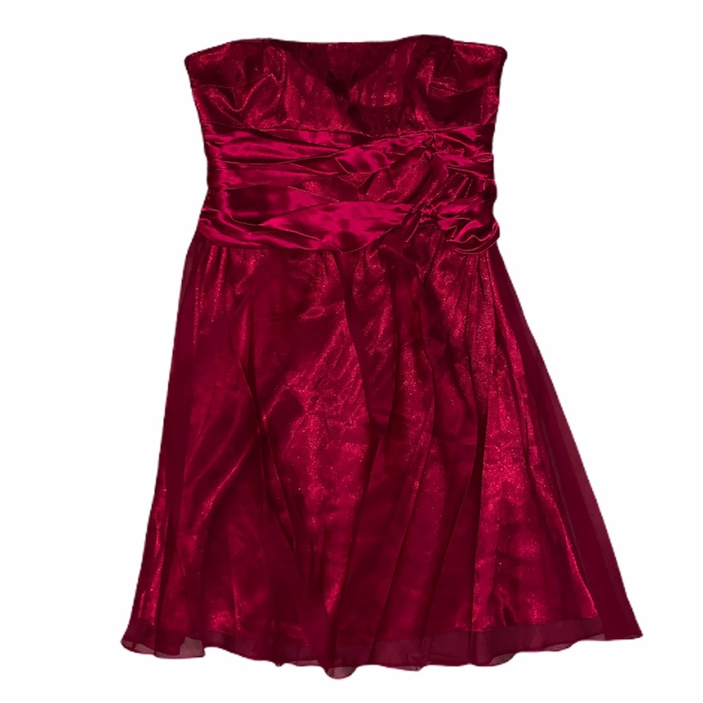 Nine West Strapless Cocktail Dress, Red, Size 14